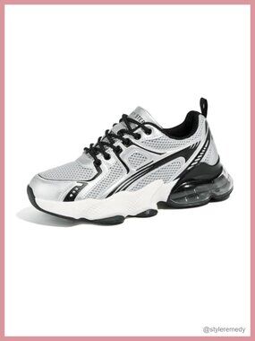 Women's Air Cushion Running Shoes - Breathable Mesh PU Athletic Sneakers,